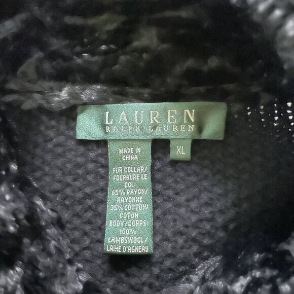 Lauren Ralph Lauren Button-Up Jacket Women's X-Large Black Long Sleeves - Picture 7 of 9